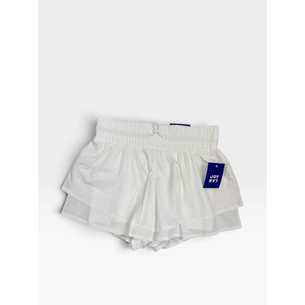 JoyLab Women's True White High-Rise Ruffle Athletic Shorts Size Small NEW